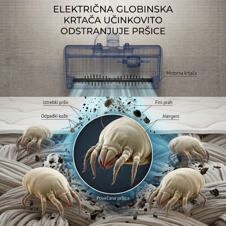 Globinsko sesanje pršic z električno krtačo